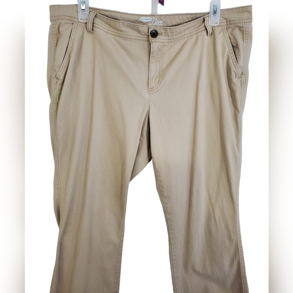 Old Navy The Diva Tan Khaki Pants Women's Size 18 Cotton Blend Pockets Bootcut - Picture 4 of 12
